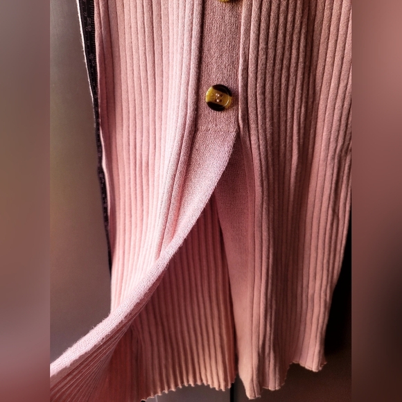 Hippie Rose Pink Button Down Stretchy Sleeveless Body Con Dress Sz Small - Picture 5 of 8